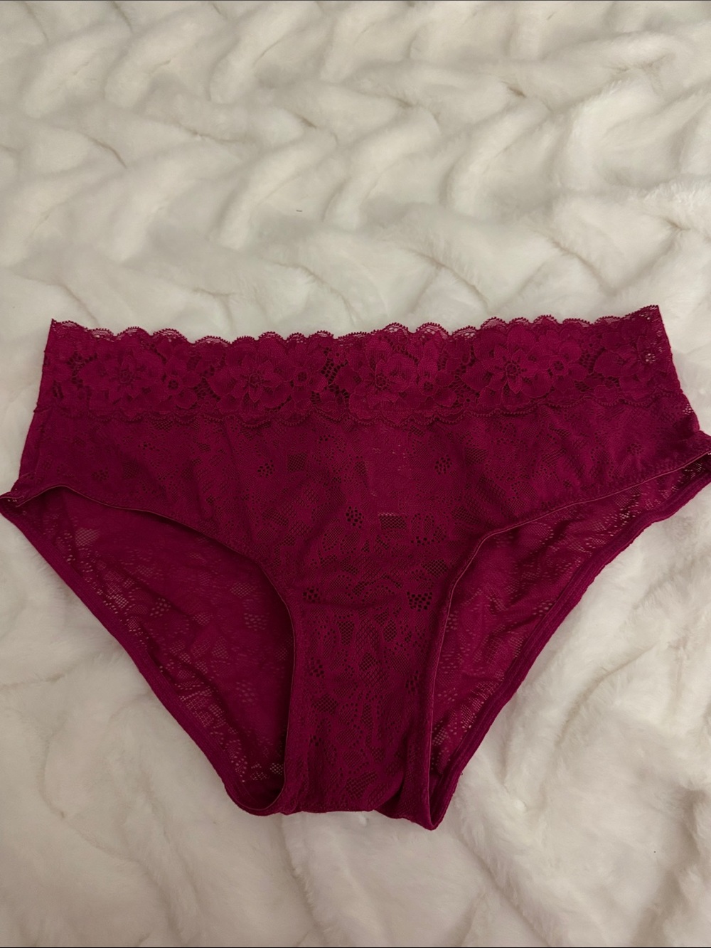 Brand New Maurices Burgundy Lace Hipster Panty